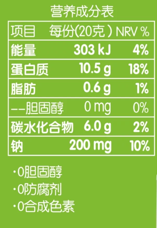 营养成分表