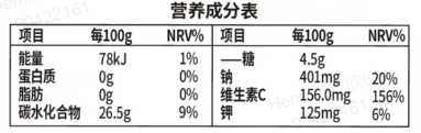 營養(yǎng)成分表