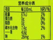 营养成分表