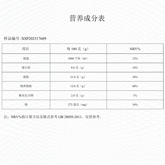 營養成分表