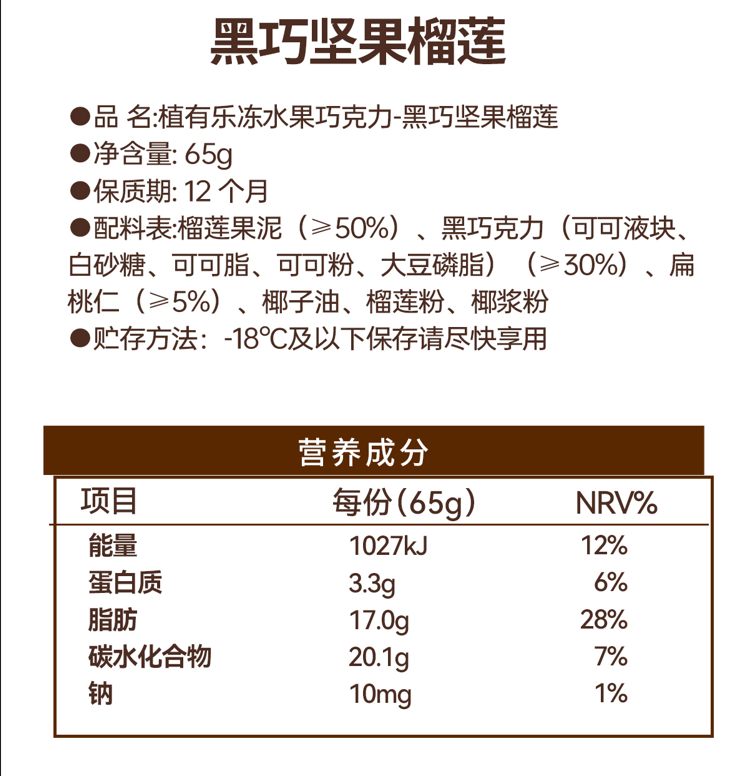 营养成分表